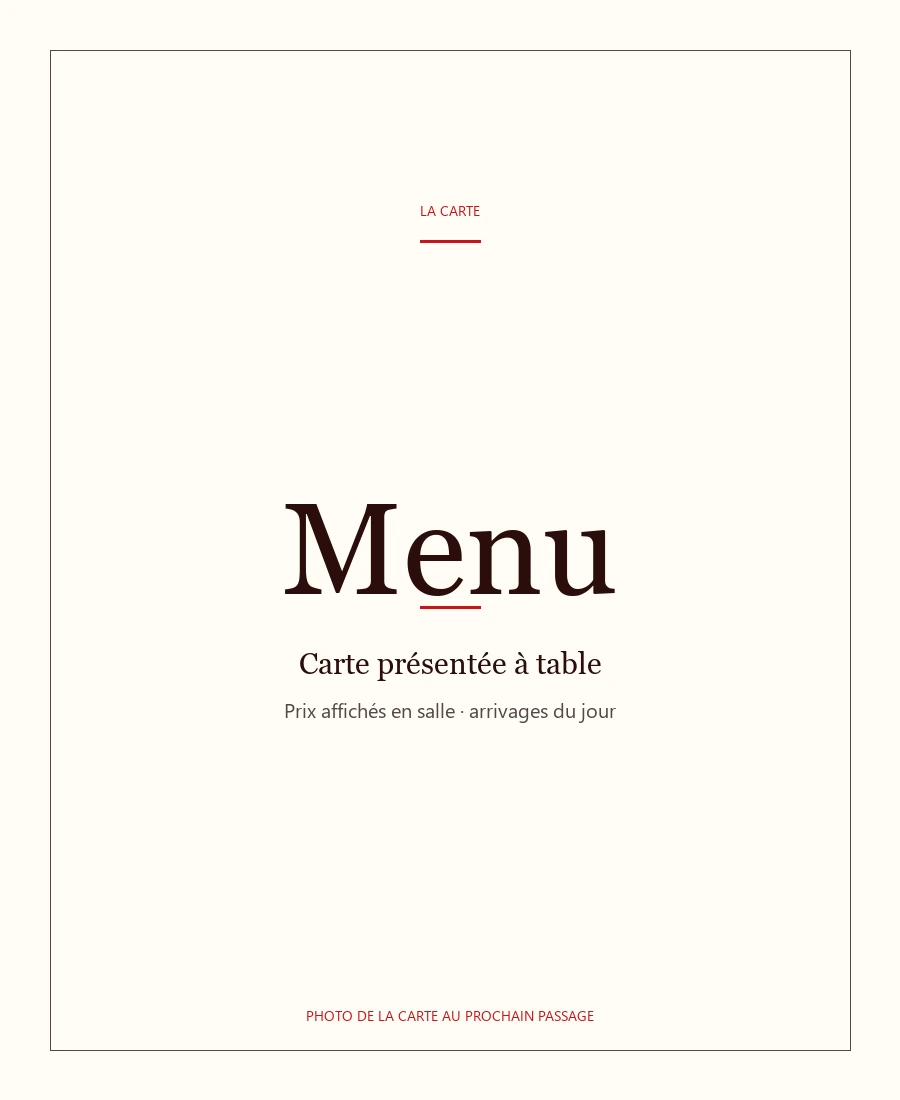 Carte du Restaurant Phénix d'Or, photo de la carte au prochain passage